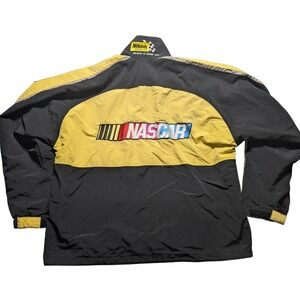VTG Nikon Binoculars NASCAR Racing Jacket Black Yellow Embroidered Men XXXL